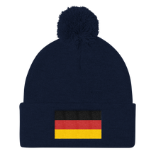 Navy Germany Flag Pom Pom Knit Cap by Design Express