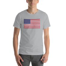 Silver / S United States Flag "Solo" Short-Sleeve Unisex T-Shirt by Design Express