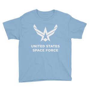 Light Blue / XS United States Space Force "Reverse" Youth Short Sleeve T-Shirt by Design Express