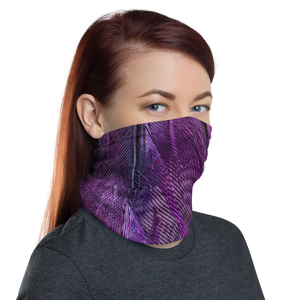 Purple Feathers Neck Gaiter Masks by Design Express