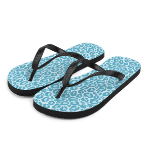 S Teal Leopard Print Flip-Flops by Design Express