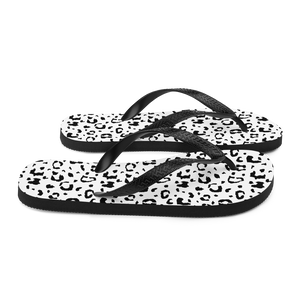 Black & White Leopard Print Flip-Flops by Design Express