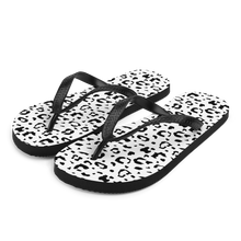 S Black & White Leopard Print Flip-Flops by Design Express