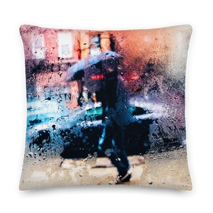 Rainy Blury Square Premium Pillow by Design Express