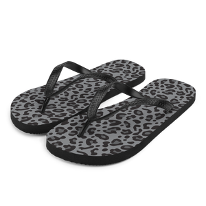 S Grey Leopard Print Flip-Flops by Design Express