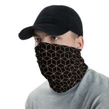 Diamond Gold on Black Pattern Neck Gaiter Masks by Design Express