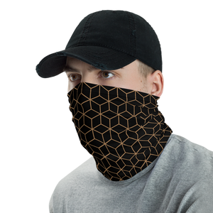 Diamond Gold on Black Pattern Neck Gaiter Masks by Design Express