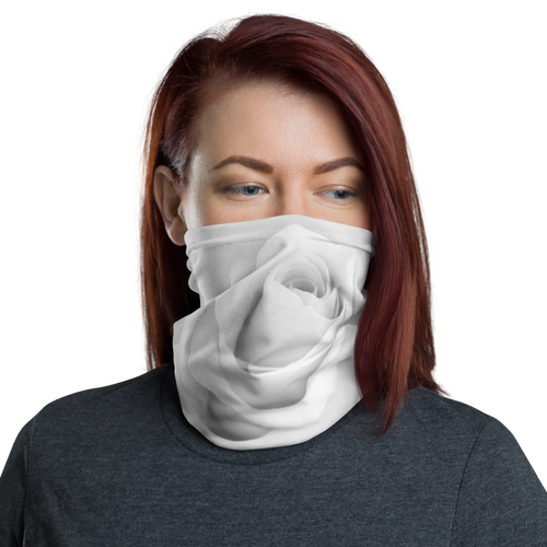 Default Title White Rose Neck Gaiter Masks by Design Express