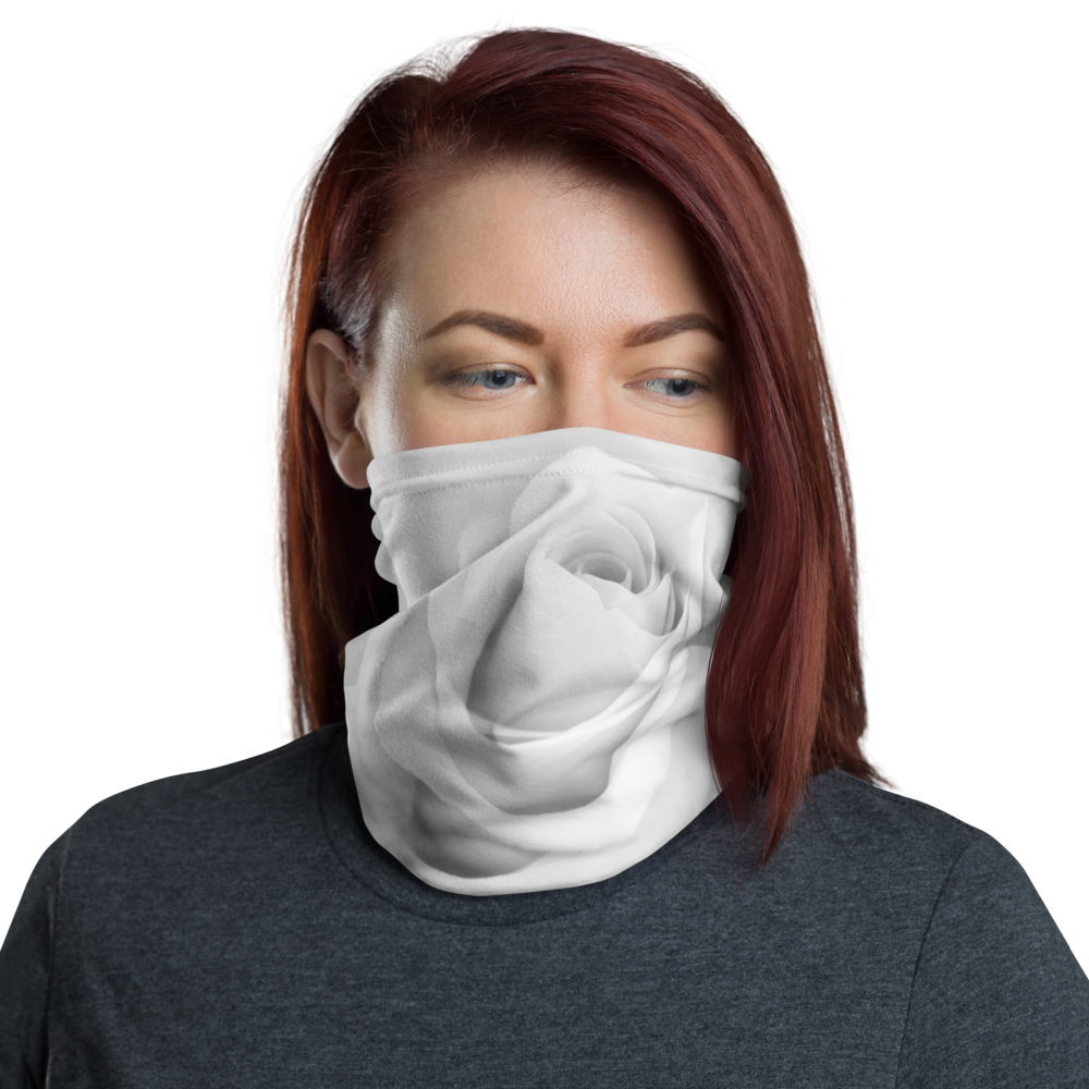 Default Title White Rose Neck Gaiter Masks by Design Express