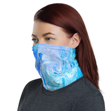 Blue Watercolor Marble Neck Gaiter Masks by Design Express