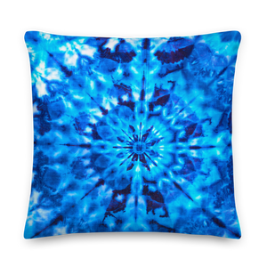 Psychedelic Blue Mandala Premium Pillow by Design Express