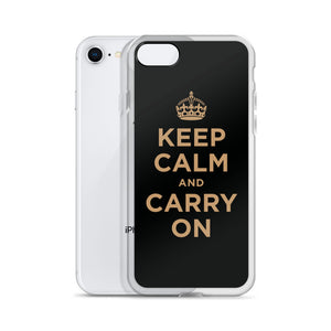 Keep Calm and Carry On (Black Gold) iPhone Case iPhone Cases by Design Express