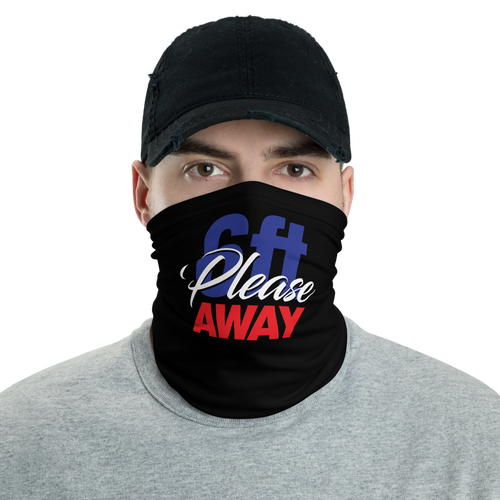 Default Title 6ft Please Away Blue Red Neck Gaiter Masks by Design Express