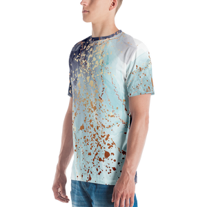 Soft Blue Gold Men's T-shirt by Design Express