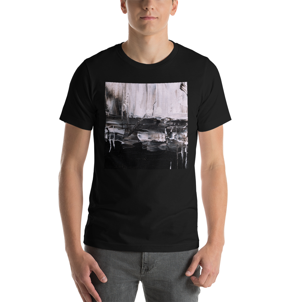 XS Black & White Abstract Painting Unisex T-Shirt by Design Express