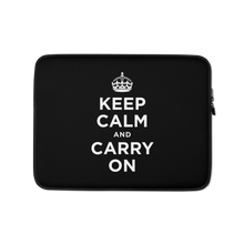 13 in Black Keep Calm and Carry On Laptop Sleeve by Design Express