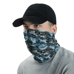 Muted Blue Camo Neck Gaiter Masks by Design Express