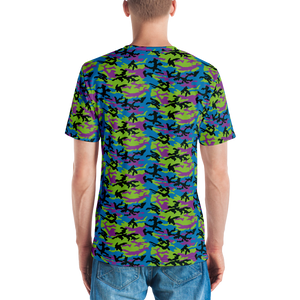 Green Blue Violet Camo Men's T-shirt by Design Express