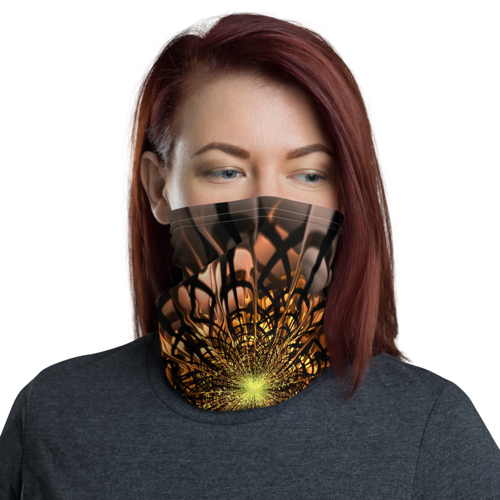 Default Title Abstract Flower 02 Neck Gaiter Masks by Design Express