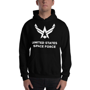 Black / S United States Space Force "Reverse" Hooded Sweatshirt by Design Express