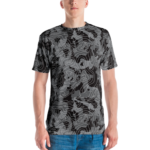 XS Grey Black Camoline Men's T-shirt by Design Express