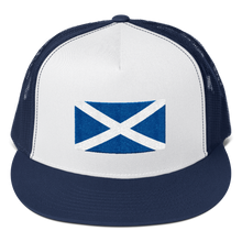 Navy/ White/ Navy Scotland Flag "Solo" Trucker Cap by Design Express