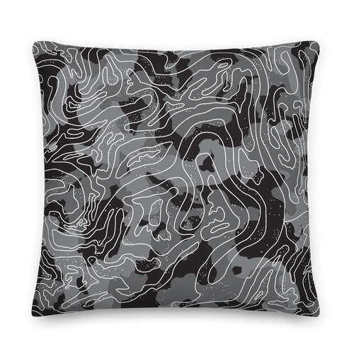 22×22 Grey Black Camoline Square Premium Pillow by Design Express