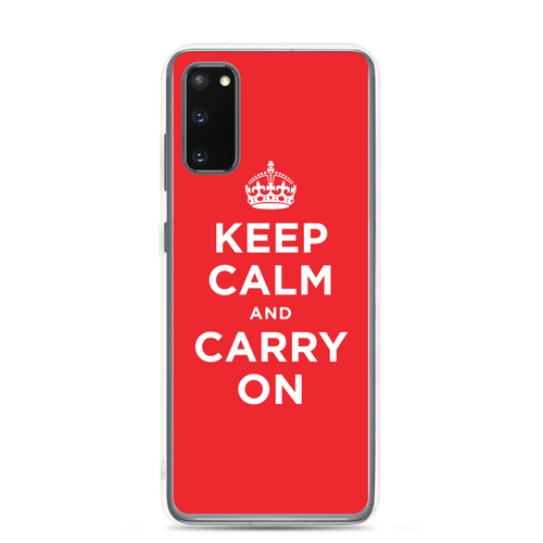 Samsung Galaxy S20 Keep Calm and Carry On Red Samsung Case by Design Express