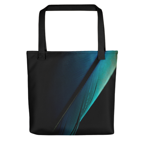 Default Title Blue Black Feather Tote Bag by Design Express