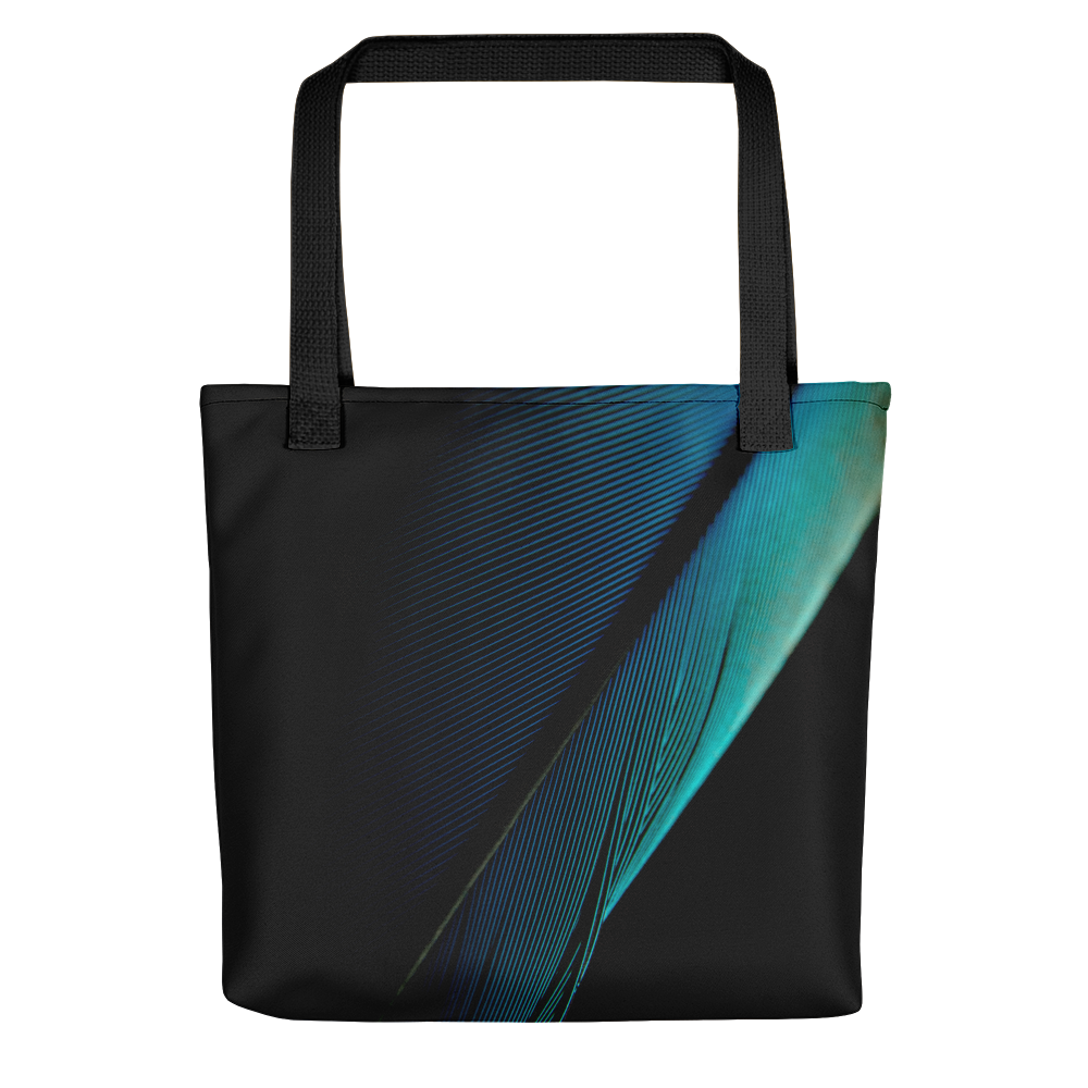 Default Title Blue Black Feather Tote Bag by Design Express