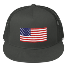 Charcoal United States Flag "Solo" Trucker Cap by Design Express