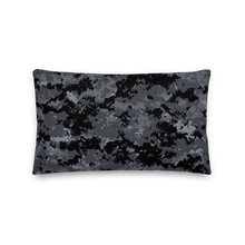 Dark Grey Digital Camouflage Premium Pillow by Design Express