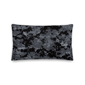 Dark Grey Digital Camouflage Premium Pillow by Design Express