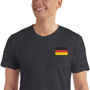 Black / S Germany Flag Embroidered T-Shirt by Design Express