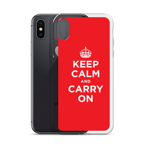 Red Keep Calm and Carry On iPhone Case iPhone Cases by Design Express