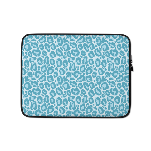 13 in Teal Leopard Print Laptop Sleeve by Design Express