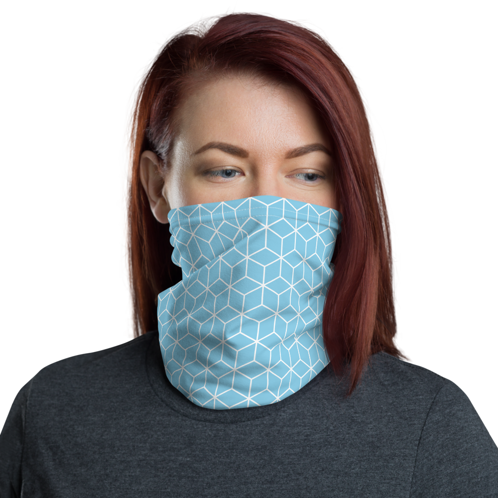 Default Title Diamond Light Blue Pattern Neck Gaiter Masks by Design Express