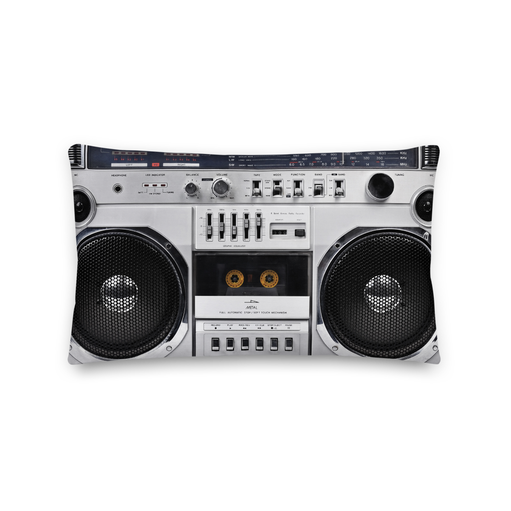 Default Title Boom Box 80s Rectangle Premium Pillow by Design Express