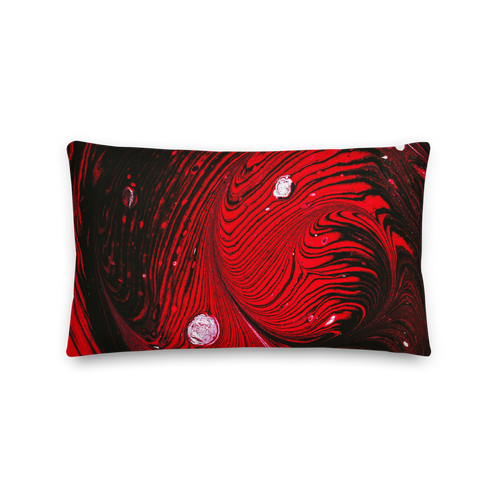 Default Title Black Red Abstract Rectangle Premium Pillow by Design Express