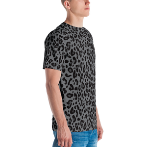 Grey Leopard Print Men's T-shirt by Design Express