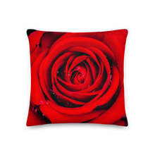 18×18 Fresh Red Rose Square Premium Pillow by Design Express