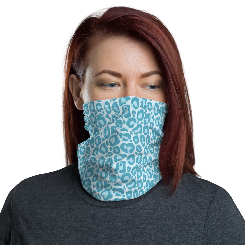 Default Title Teal Leopard Print Neck Gaiter Masks by Design Express