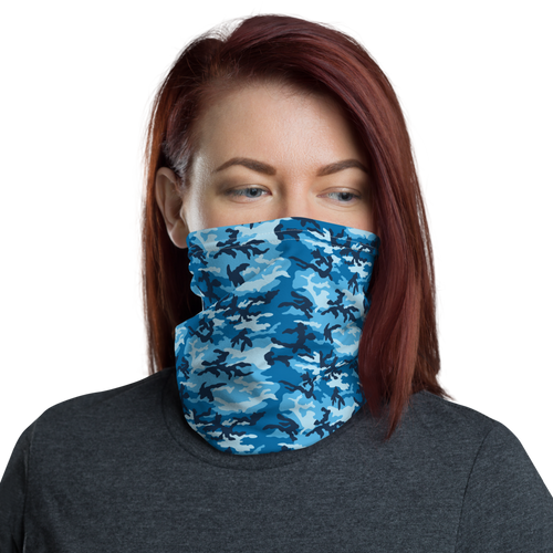 Default Title Sky Blue Camo Neck Gaiter Masks by Design Express