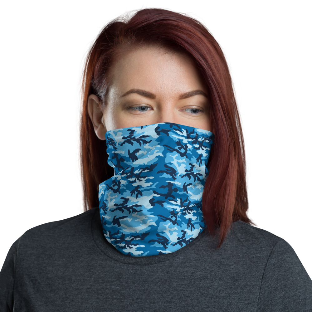 Default Title Sky Blue Camo Neck Gaiter Masks by Design Express