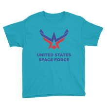 Caribbean Blue / XS United States Space Force Youth Short Sleeve T-Shirt by Design Express