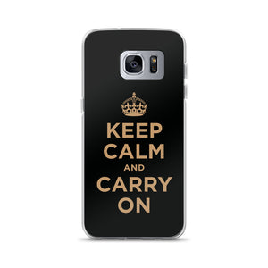 Samsung Galaxy S7 Edge Keep Calm and Carry On (Black Gold) Samsung Case Samsung Case by Design Express