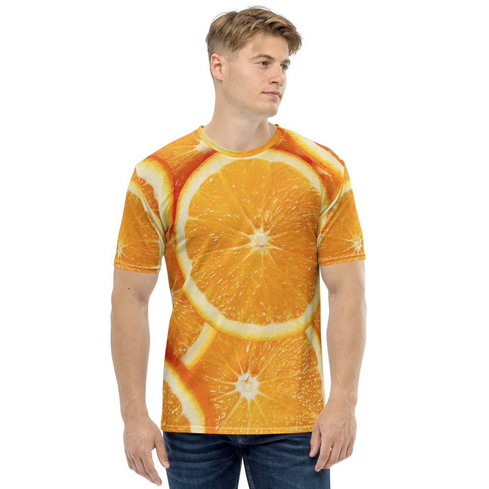 XS Sliced Orange Men's T-shirt by Design Express