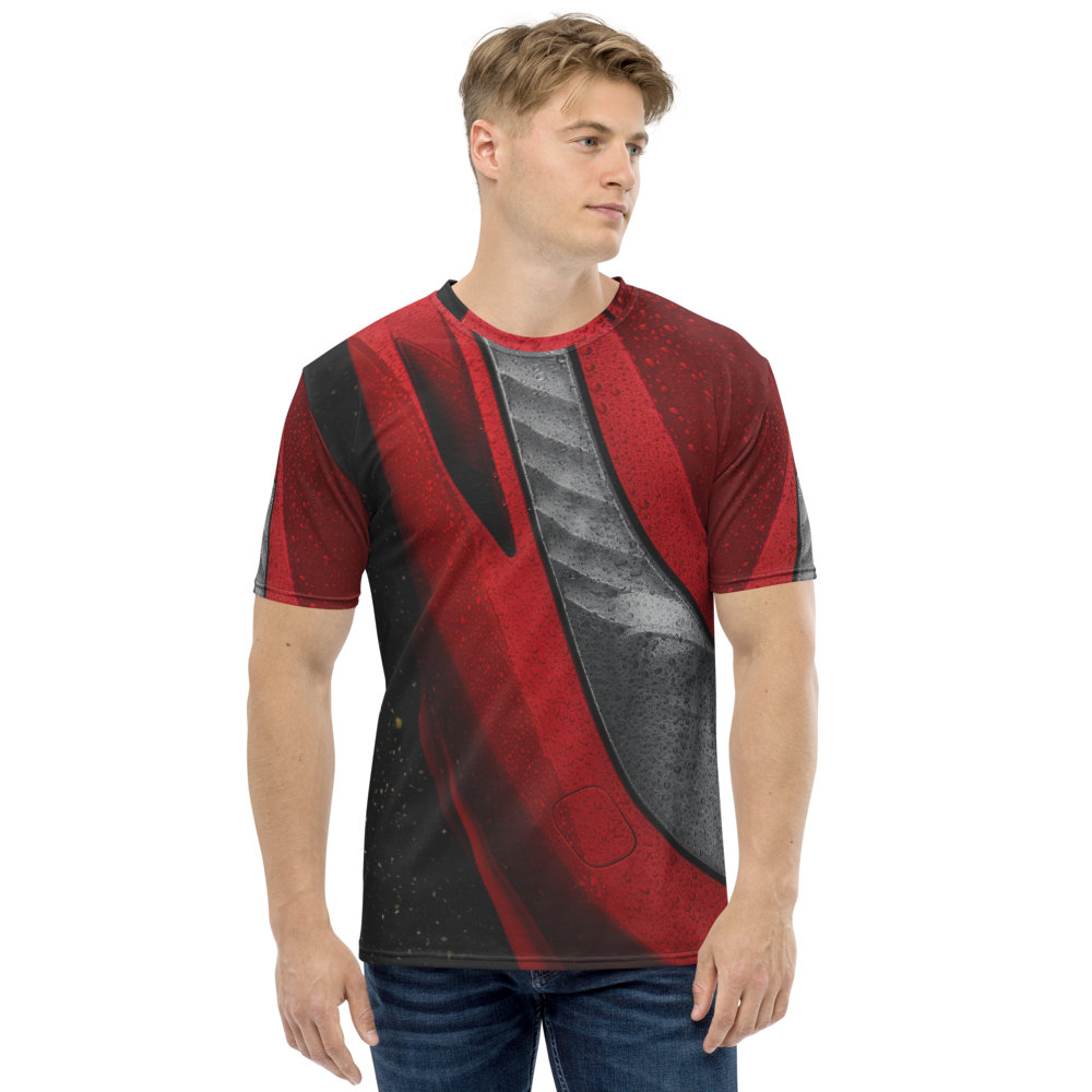 XS Red Automotive Men's T-shirt by Design Express