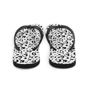 Black & White Leopard Print Flip-Flops by Design Express