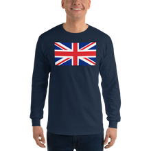 Navy / S United Kingdom Flag "Solo" Long Sleeve T-Shirt by Design Express